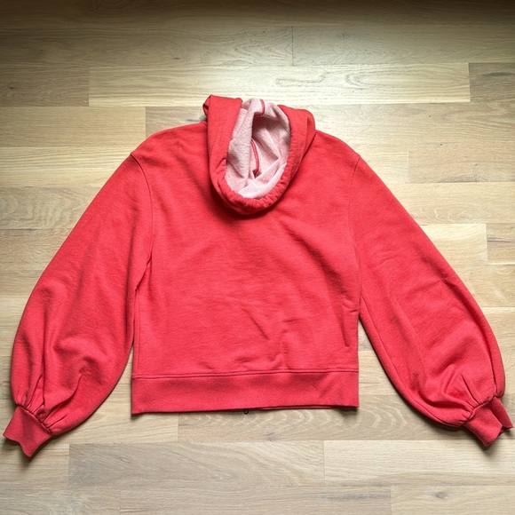 CAbi Tangerine Deluxe Pom Zip Up Balloon Sleeve Hoodie Size XS - Picture 6 of 6